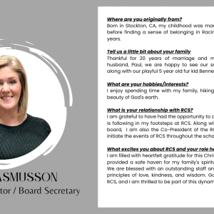 S Rasmusson - Board Secretary/Promotions