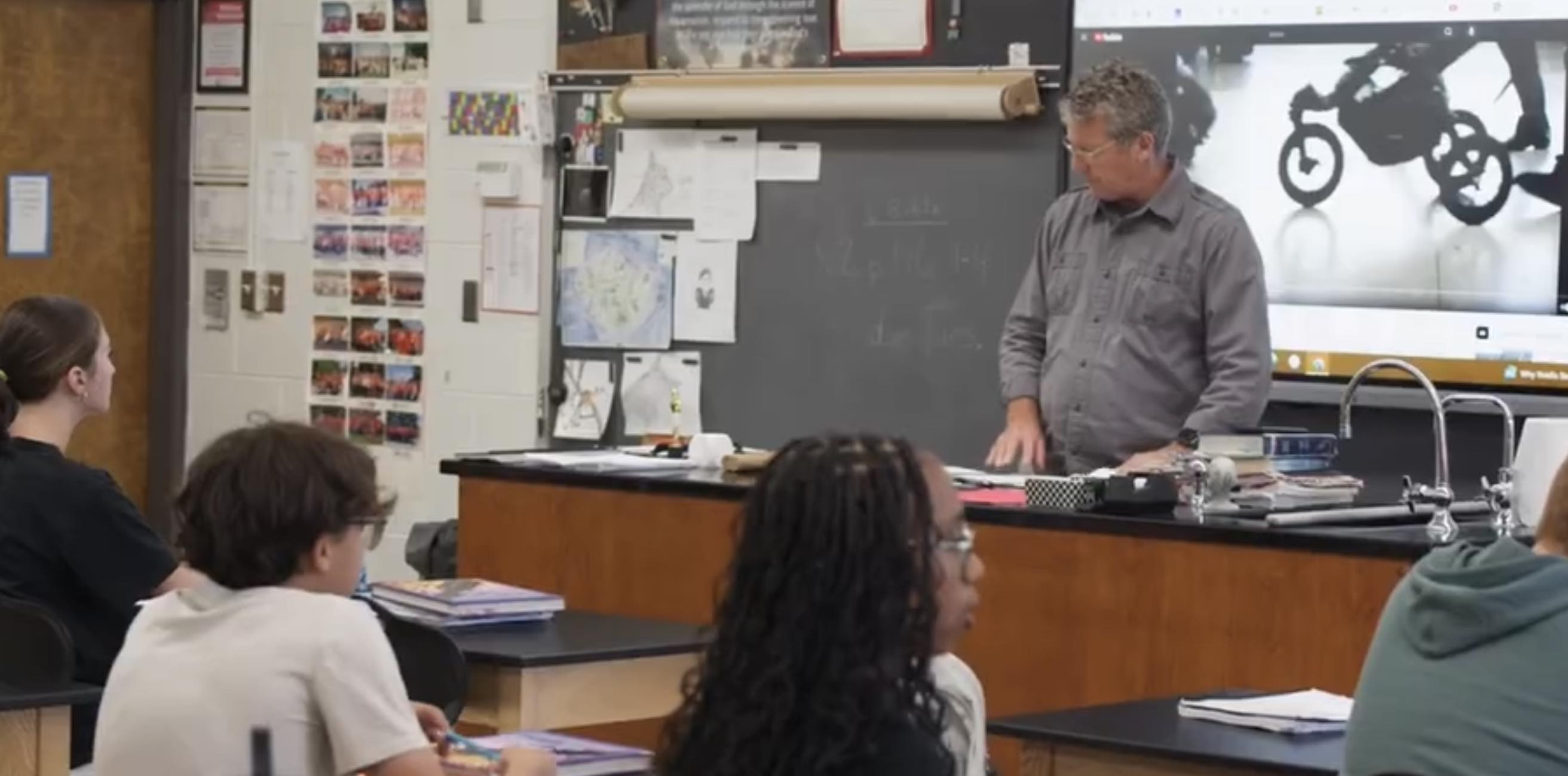 Teacher leading students at Racine Christian School